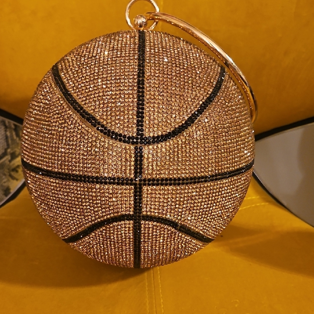 Crystal Basketball Clutch Bag